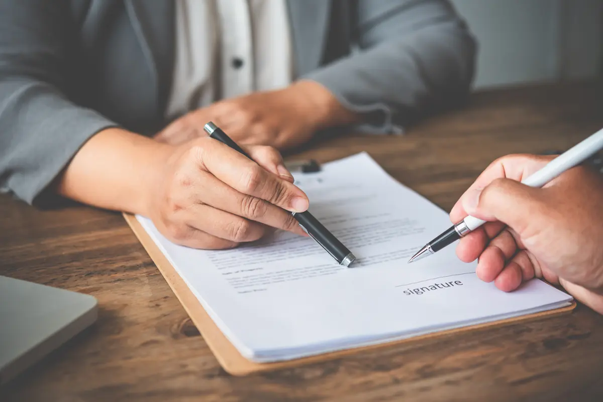 An advisor walking a client through a document